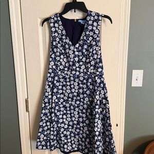 Draper James Navy and White Floral Mini Dress